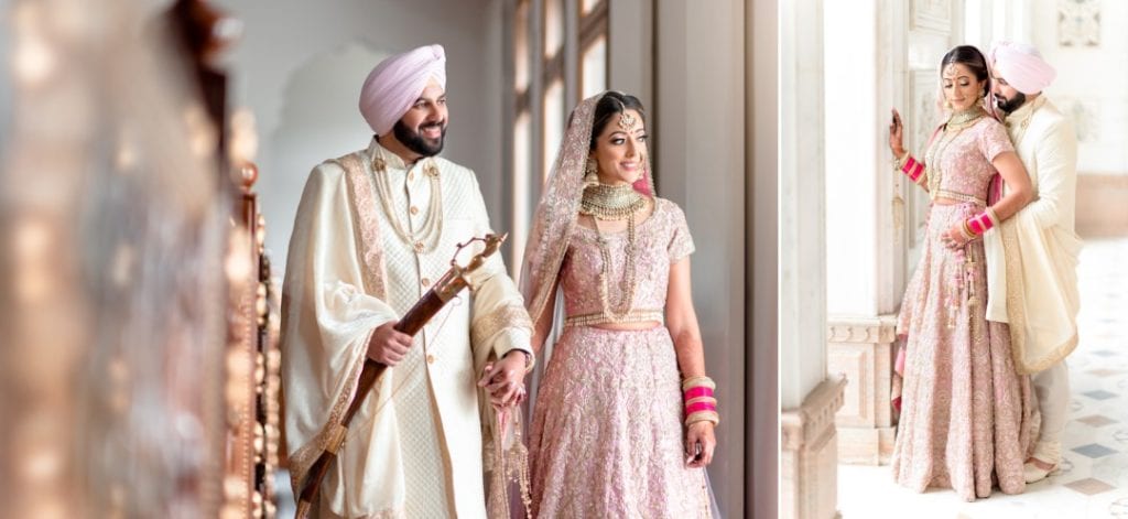 natural sikh couple wedding photo versus posed intimate photo